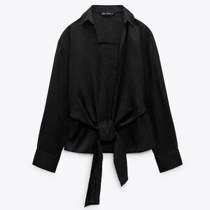 Linen Shirt with Knot